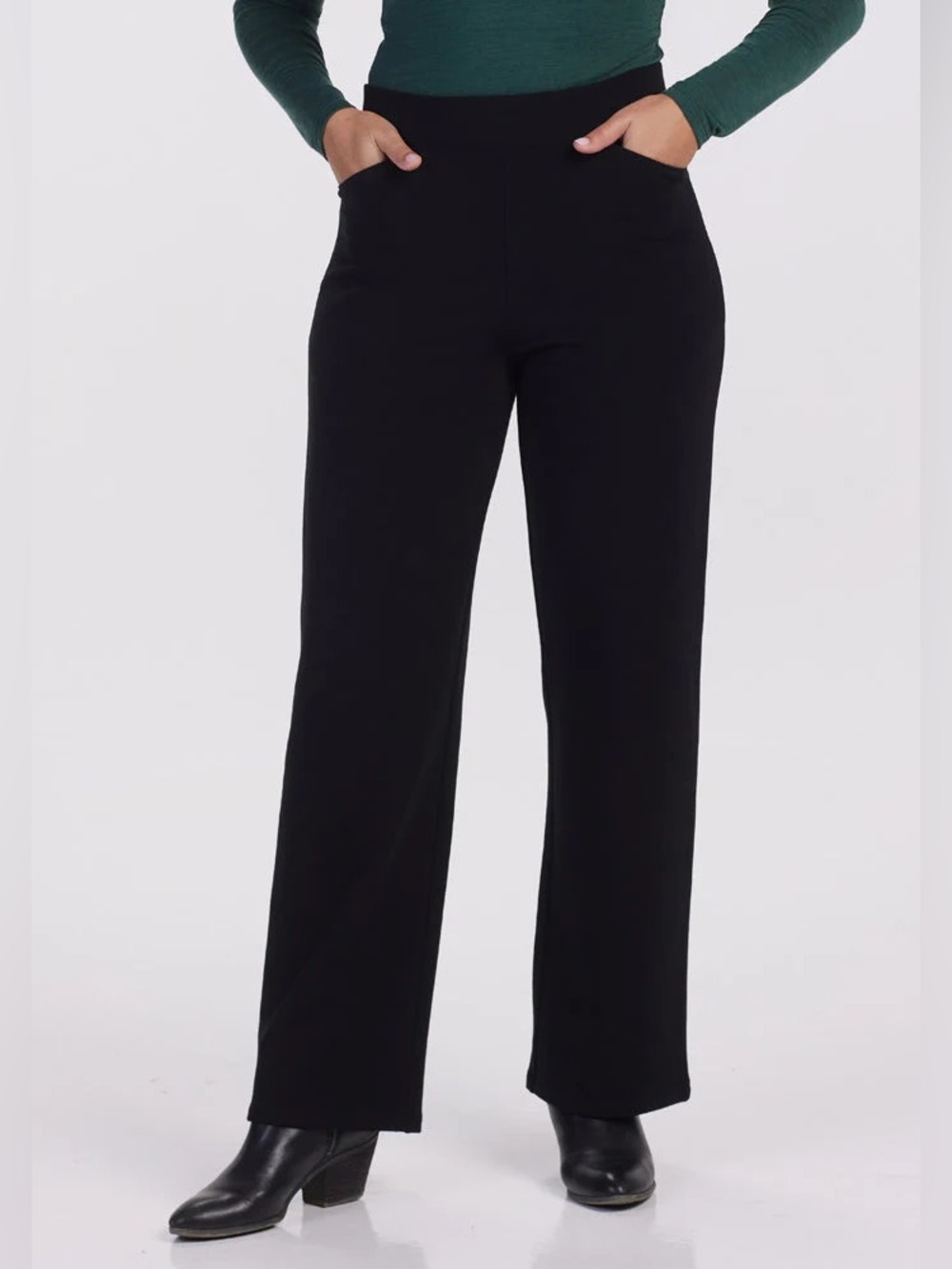 Woolx Ellie Wide Leg Merino Wool Pants Tall Black Women’s
